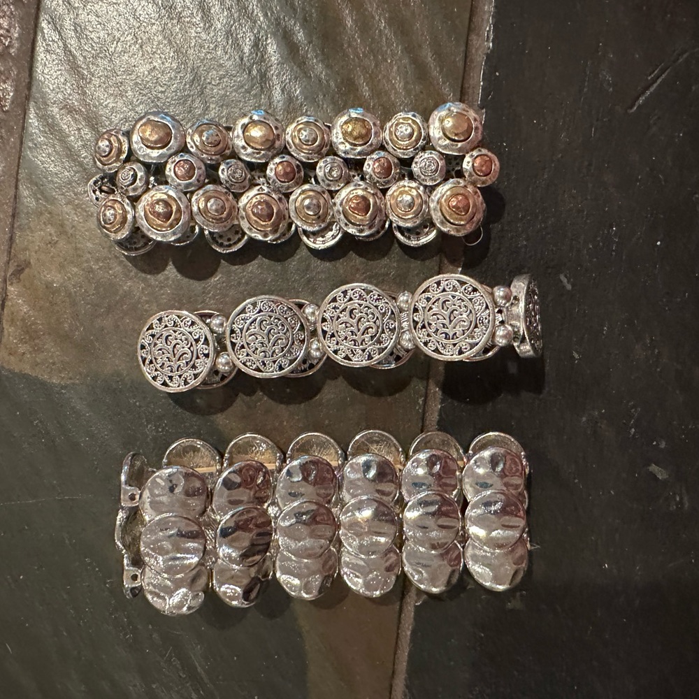 Boho Chic Set of Three Stretch Bracelets